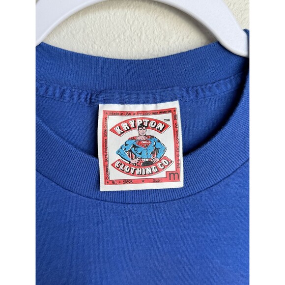 REAL VINTAGE 1980s  Superman T-shirt Blue DC Universe Medium - Picture 3 of 7